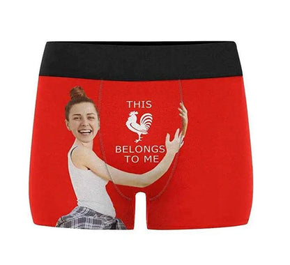 Custom Face Men Print Boxer Briefs Name Red Lip Underwear - Prestige Shoppes