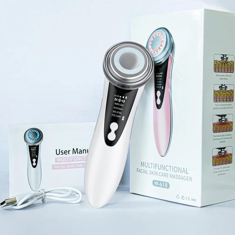 Facial Massager with Light Therapy – Anti - Aging Beauty Device - Prestige Shoppes