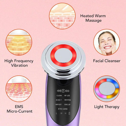 Facial Massager with Light Therapy – Anti - Aging Beauty Device - Prestige Shoppes