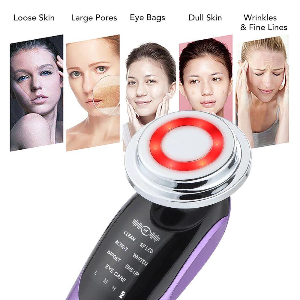 Facial Massager with Light Therapy – Anti - Aging Beauty Device - Prestige Shoppes