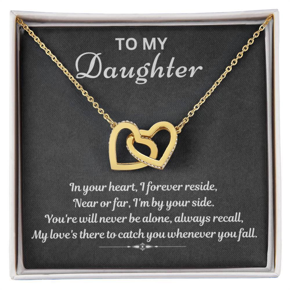 To My Daughter - I will always catch you - Interlocking Hearts Necklace - Prestige Shoppes