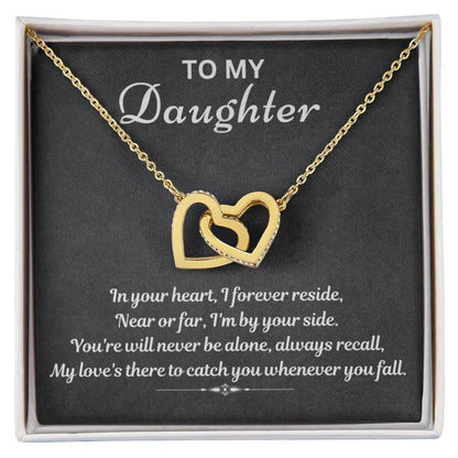 To My Daughter - I will always catch you - Interlocking Hearts Necklace - Prestige Shoppes