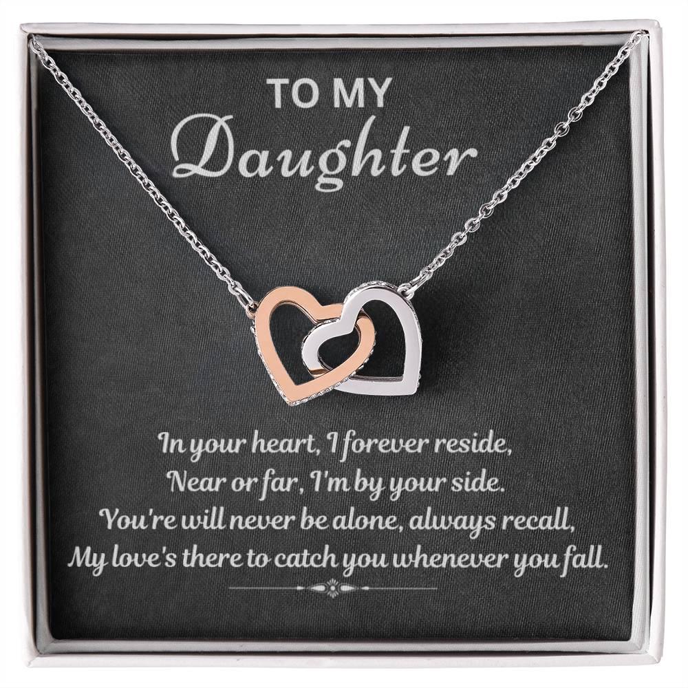 To My Daughter - I will always catch you - Interlocking Hearts Necklace - Prestige Shoppes