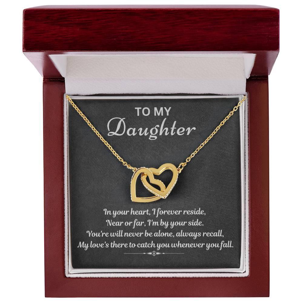 To My Daughter - I will always catch you - Interlocking Hearts Necklace - Prestige Shoppes