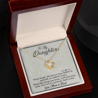 To My Daughter - Never Forget - Love Knot Necklace - Prestige Shoppes