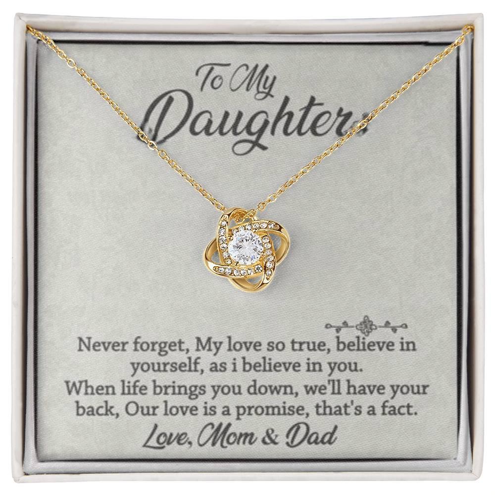 To My Daughter - Never Forget - Love Knot Necklace - Prestige Shoppes