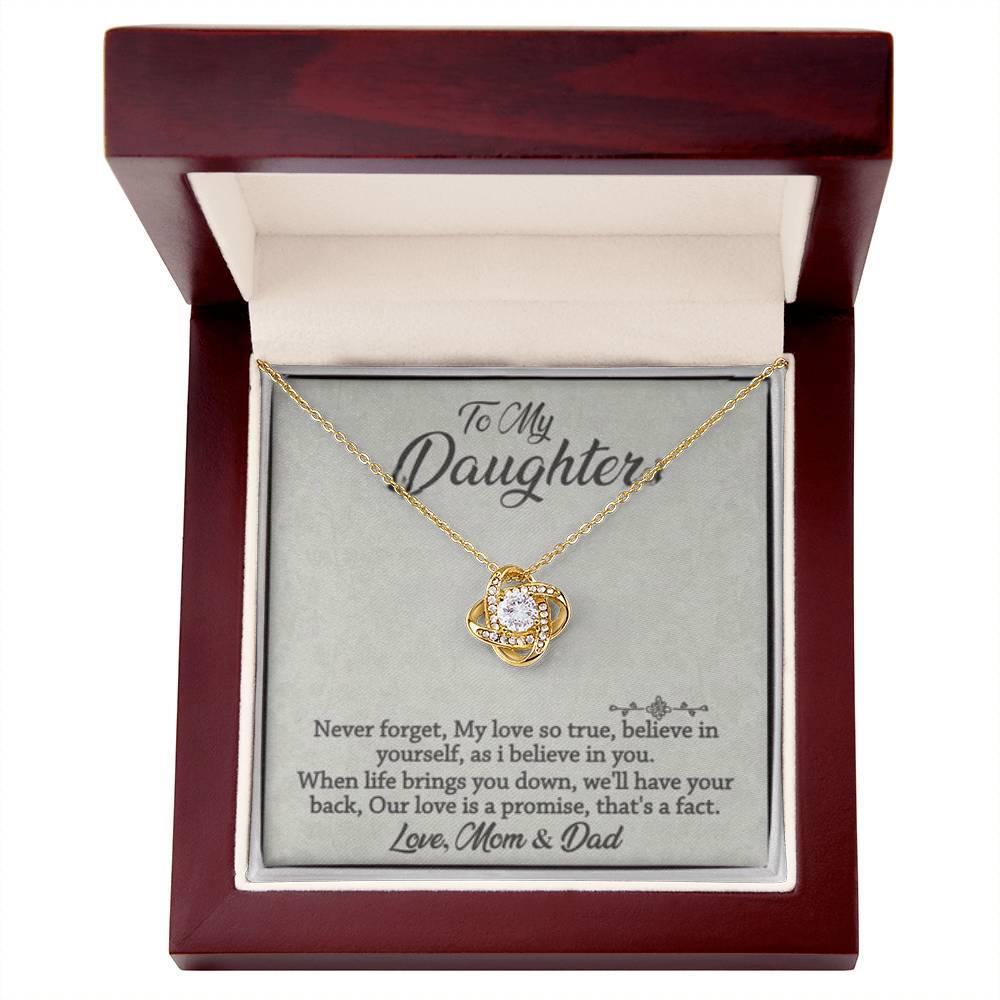 To My Daughter - Never Forget - Love Knot Necklace - Prestige Shoppes