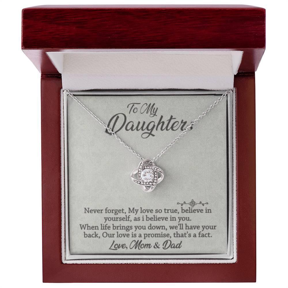 To My Daughter - Never Forget - Love Knot Necklace - Prestige Shoppes