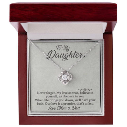 To My Daughter - Never Forget - Love Knot Necklace - Prestige Shoppes