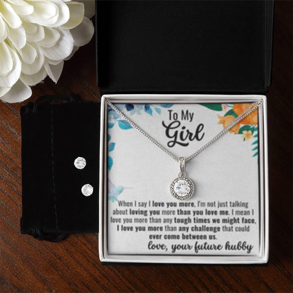 To My Girlfriend - When I Say I Love You More - Gift For Couple, - Eternal Hope Necklace - Prestige Shoppes