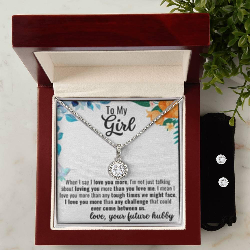 To My Girlfriend - When I Say I Love You More - Gift For Couple, - Eternal Hope Necklace - Prestige Shoppes