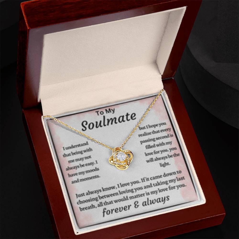 To My Soulmate - I choose You Over Breathing - Love Knot Necklace - Gift For Couples - Prestige Shoppes