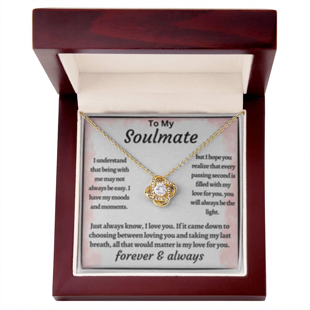 To My Soulmate - I choose You Over Breathing - Love Knot Necklace - Gift For Couples - Prestige Shoppes