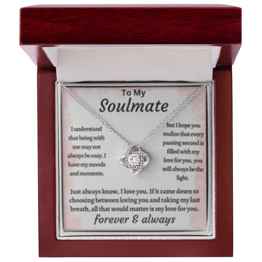 To My Soulmate - I choose You Over Breathing - Love Knot Necklace - Gift For Couples - Prestige Shoppes