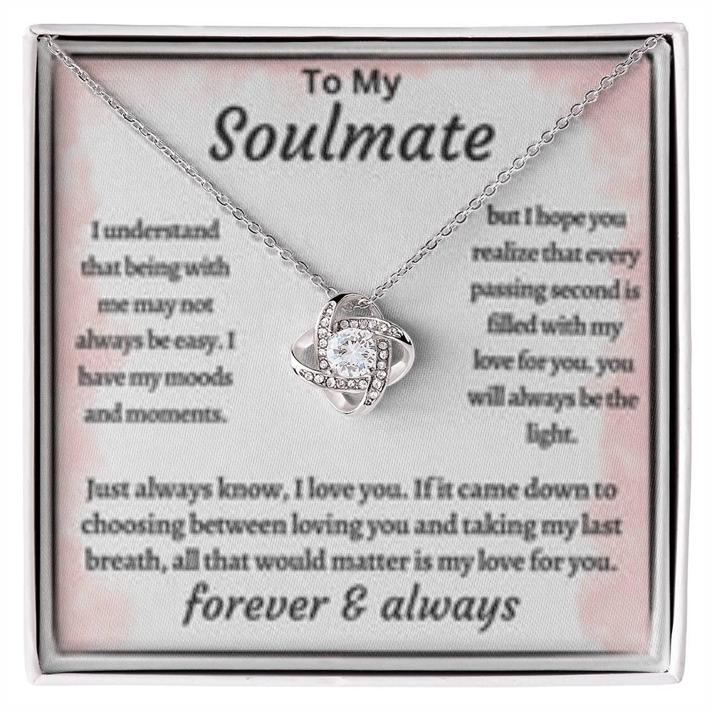 To My Soulmate - I choose You Over Breathing - Love Knot Necklace - Gift For Couples - Prestige Shoppes