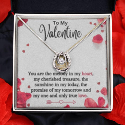 To My Valentine My Cherished Treasure - Love Knot Necklace - Prestige Shoppes