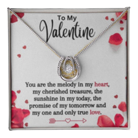 To My Valentine My Cherished Treasure - Love Knot Necklace - Prestige Shoppes