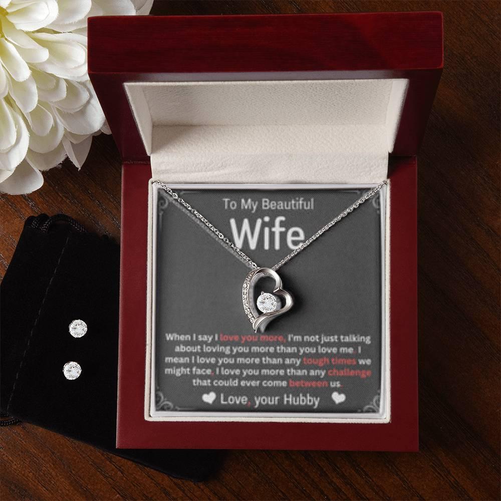 To My Wife, I Love You More - To Wife From Husband - Forever Love Necklace - Prestige Shoppes