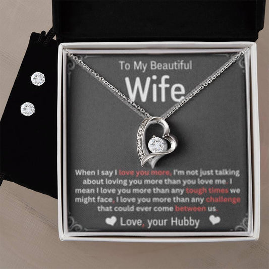 To My Wife, I Love You More - To Wife From Husband - Forever Love Necklace - Prestige Shoppes