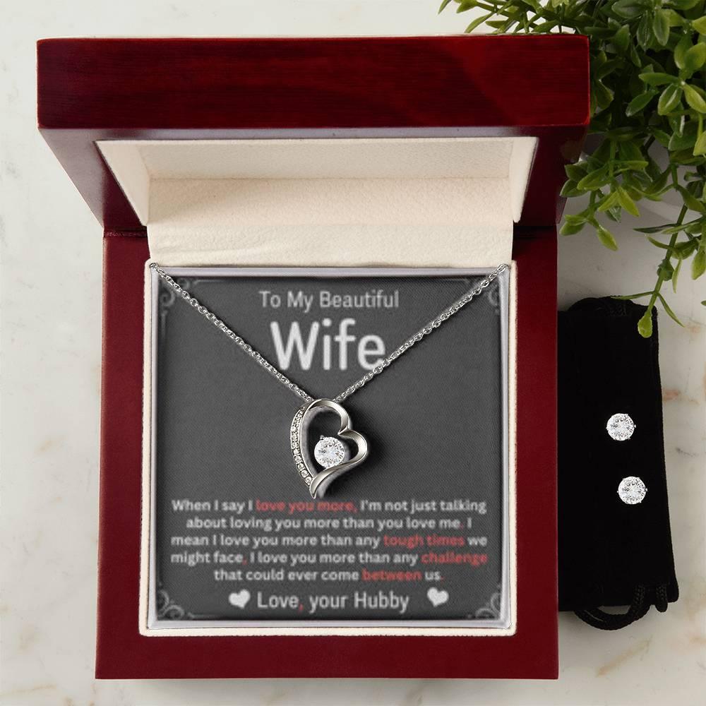 To My Wife, I Love You More - To Wife From Husband - Forever Love Necklace - Prestige Shoppes