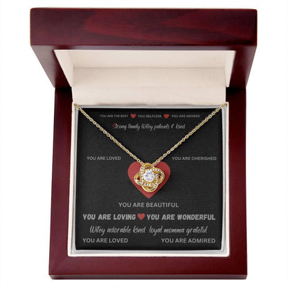 To my Wife - YOU ARE BEAUTIFUL - Love Knot Necklace. - Prestige Shoppes